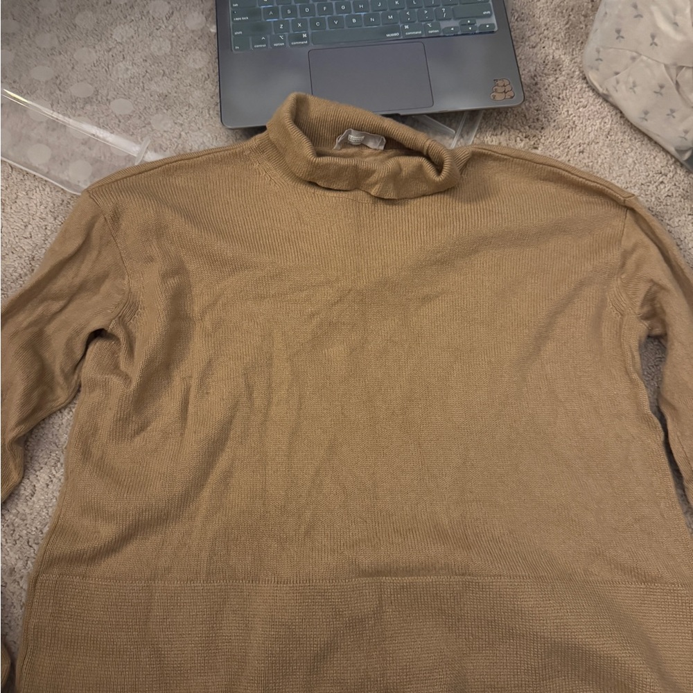 Everlane Cashmere Tan Turtleneck Sweater - Picture 2 of 6